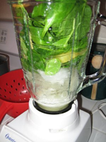 veggies in a blender